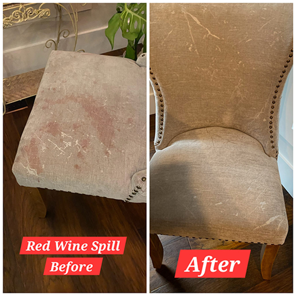 Red Wine Spill Before and After